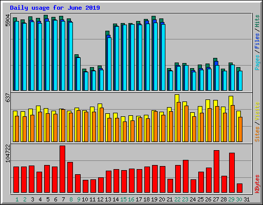 Daily usage for June 2019