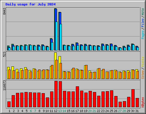 Daily usage for July 2024
