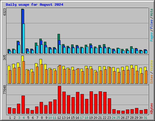 Daily usage for August 2024