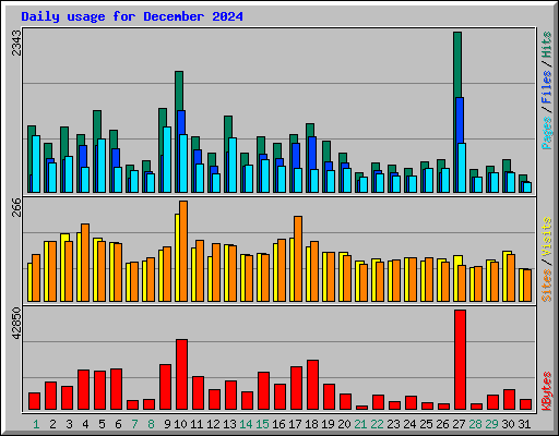 Daily usage for December 2024