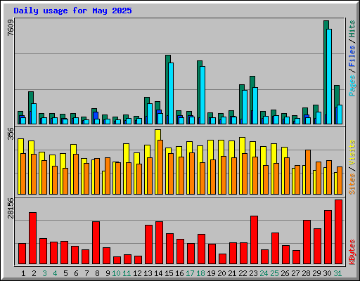Daily usage for May 2025