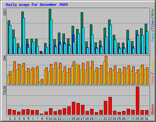 Daily usage for December 2025