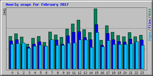 Hourly usage for February 2017