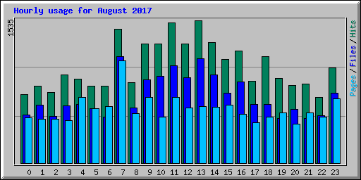Hourly usage for August 2017