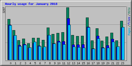 Hourly usage for January 2018
