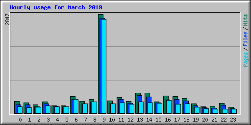 Hourly usage for March 2019