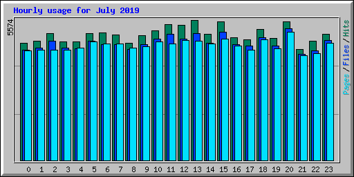 Hourly usage for July 2019