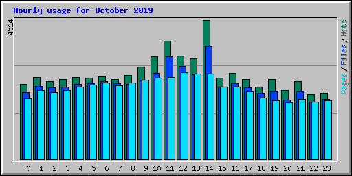 Hourly usage for October 2019