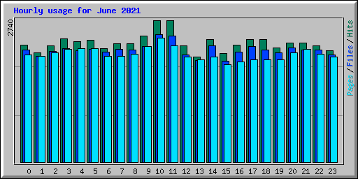 Hourly usage for June 2021
