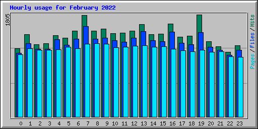Hourly usage for February 2022