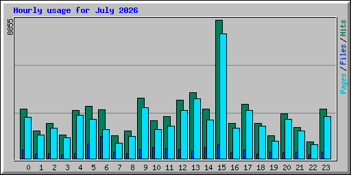 Hourly usage for July 2026
